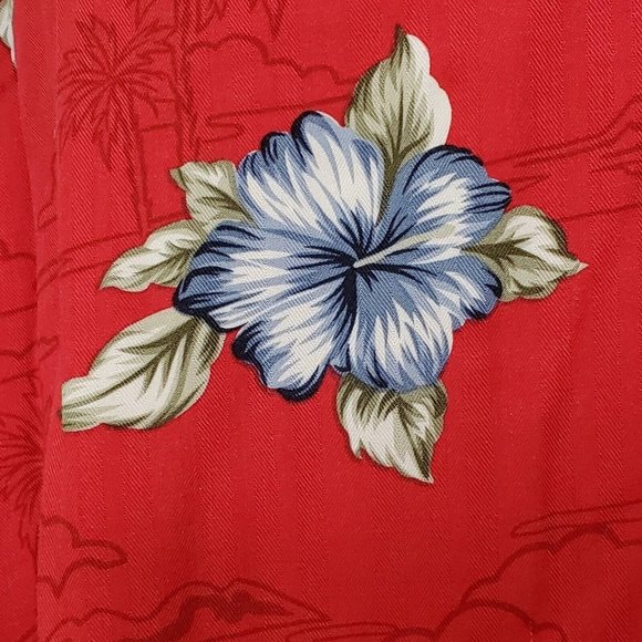 Vintage 90s Red Hawaiian Hibiscus Tropical Floral Loose Dress 2X Sleeveless - Picture 4 of 9